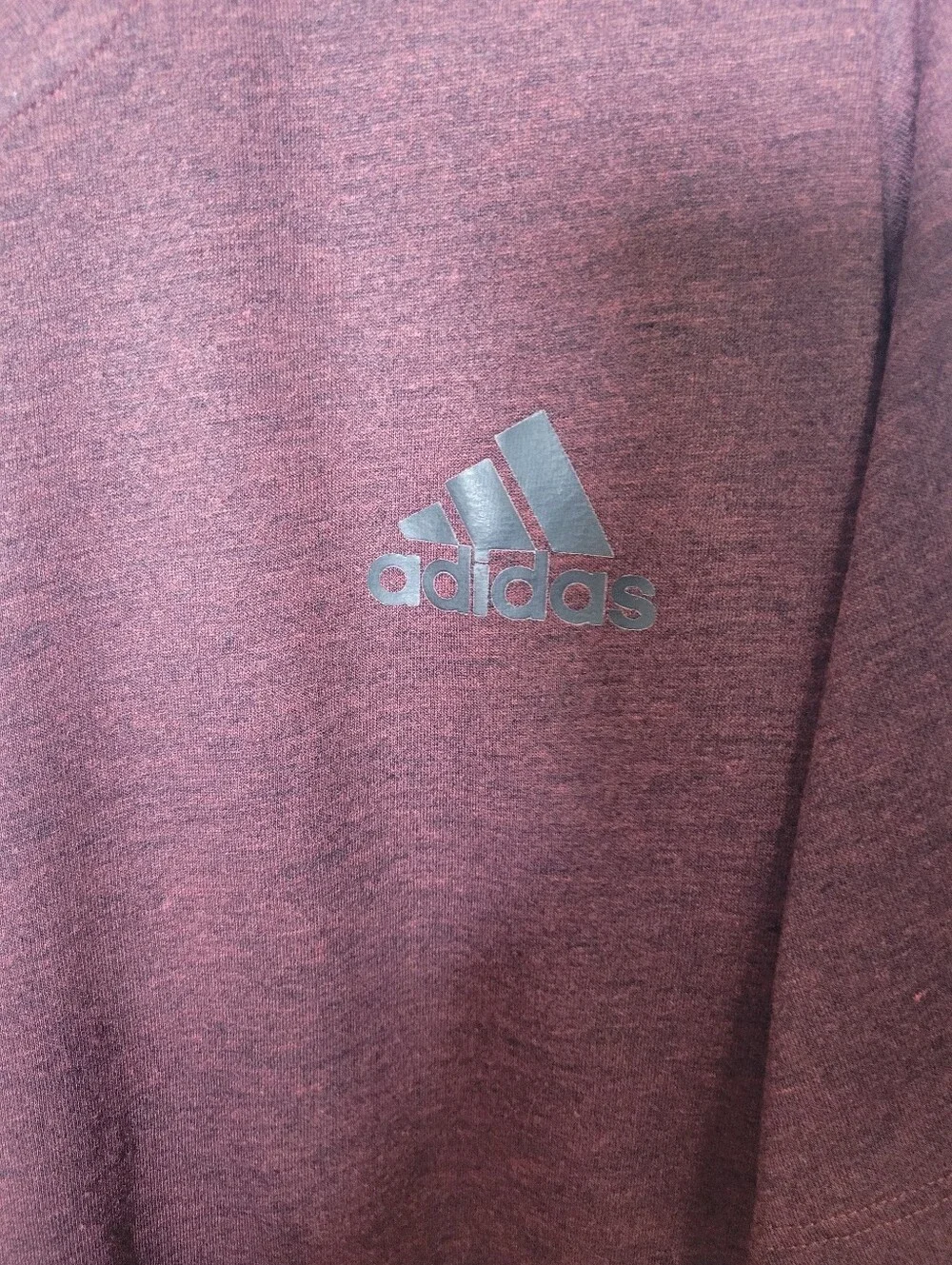 adidas Men's Maroon Heather Short Sleeve Performance Shirt